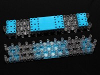 (РАСПРОДАЖА!!!) Станок 01 Loom Bands трансформер ПРОФИ из жёсткого пластика для плетения браслетов 260*45*40мм прозрачно-т.голубой (пластик) (инструменты Loom)
