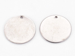 Подвеска Жетон 42 Круг 25*1мм цвет платины (Хирургическая сталь)