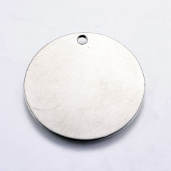 Подвеска Жетон 43 Круг 30*1мм цвет платины (Хирургическая сталь)