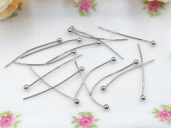 Штифт с ШАРИКОМ 20*0,4мм цвет платины (Brass) (50шт)