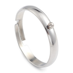 Основа (заготовка) для кольца 179 с петелькой колечком цвет платины (Хирургическая Сталь)