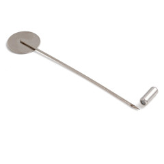 Основа (заготовка) для броши №134 Шляпная булавка с площадкой круг 15мм и заглушкой 77*15*1мм цвет платины (Brass)